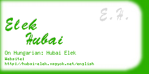 elek hubai business card